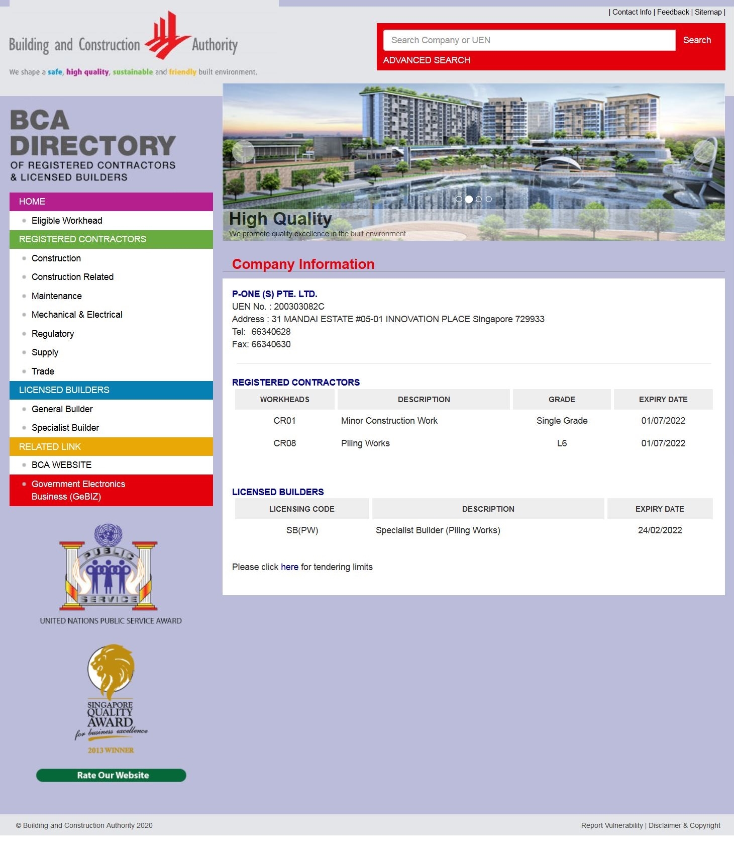 Building Construction Authority (BCA) Singapore